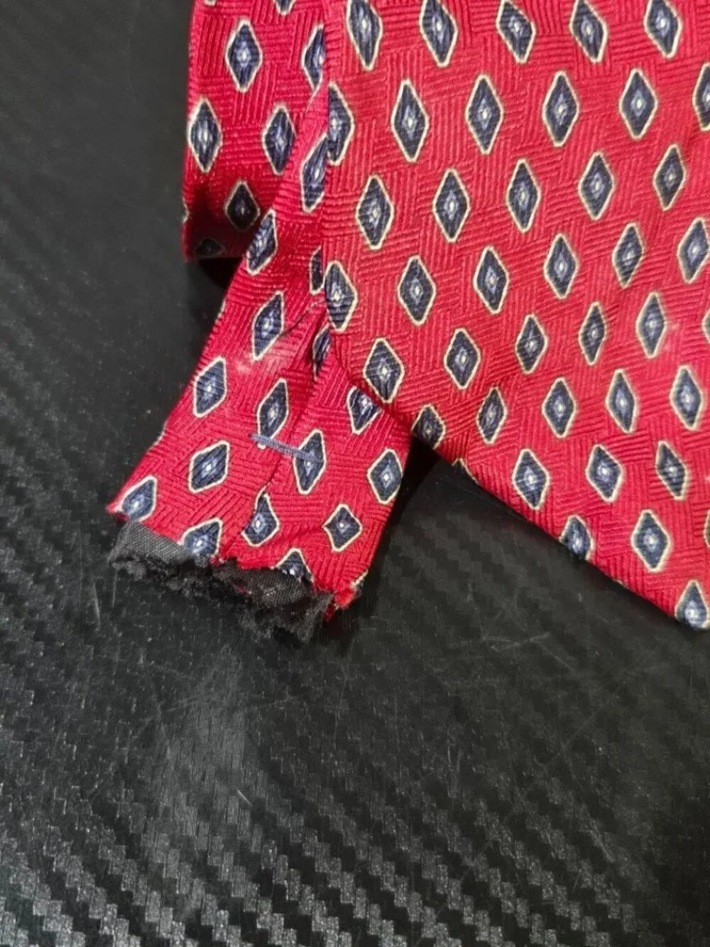 Savile Row Red Geometric Patterned Men's Tie